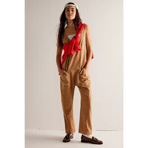 Free People x We The Free High Roller Jumpsuit Tan Size XL Slouchy Hippie